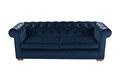 Oxford Chesterfield Kihúzhatós kanapé, 88x216x75 cm, 3 személyes, sötétkék