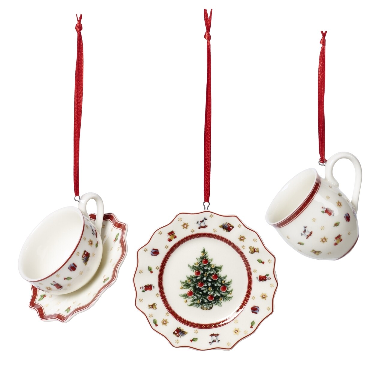 Villeroy & Boch, Toy's Delight 3 db Díszgömb dekorációs étkészlet, 6,3 cm, prémium porcelán