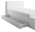 Ágy + panelszerelvény tárolóval, Jaris, 145 x 110 x 235 cm, forgácslap, fehér