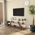 TV Basic TV Komód, Almaren, 120x33.1x45 cm, fehér/természetes