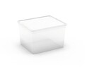 Tárolódoboz fedővel, KIS C-Box Cube, 27 L, műanyag, átlátszó