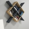 Semo Fali polc, Puqa Design, 79x19,6x79 cm, szafír/antracit szürke