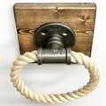 BoruRaf099 Törölközőtartó, Evila Originals, 20x10 cm, bézs/fekete