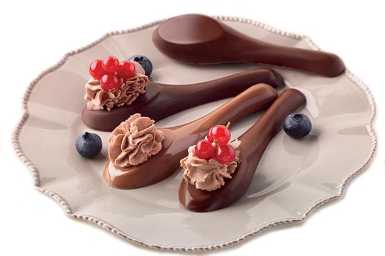 My Chocolate Spoon szilikon sütőforma, Silikomart Easy Choco, 8 forma, 12 x 3,5 cm