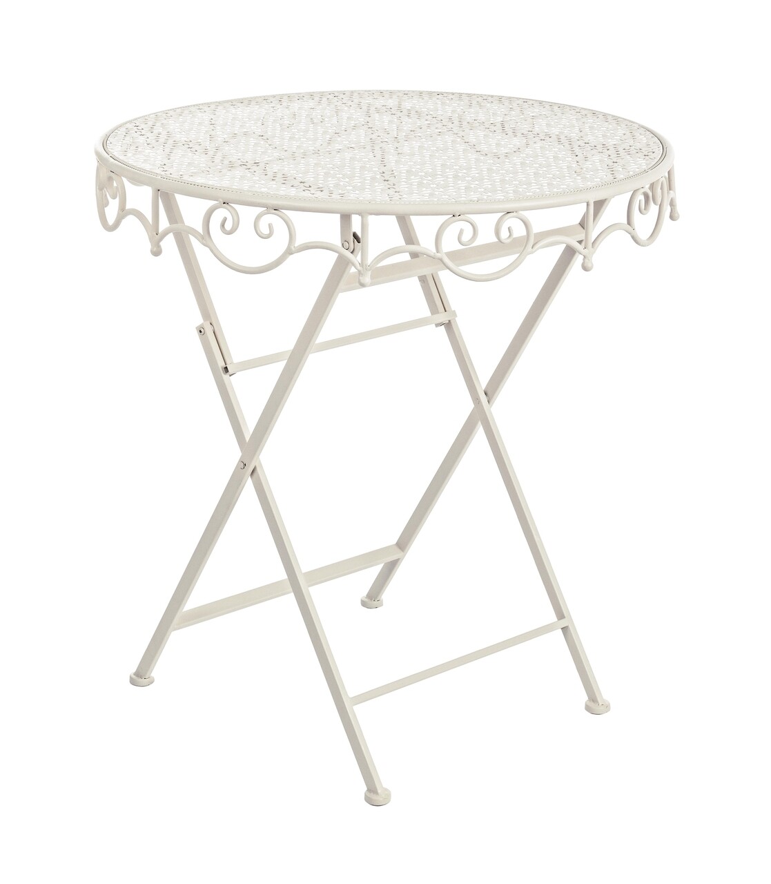 Giselle Összecsukható asztal, Bizzotto, Ø70 x 74 cm, acél, krémszín