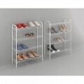 Tartó 24 pár cipőhöz 8 Metaltex polccal, 64x23x165 cm, fém / LDPE műanyag borítás, fehér