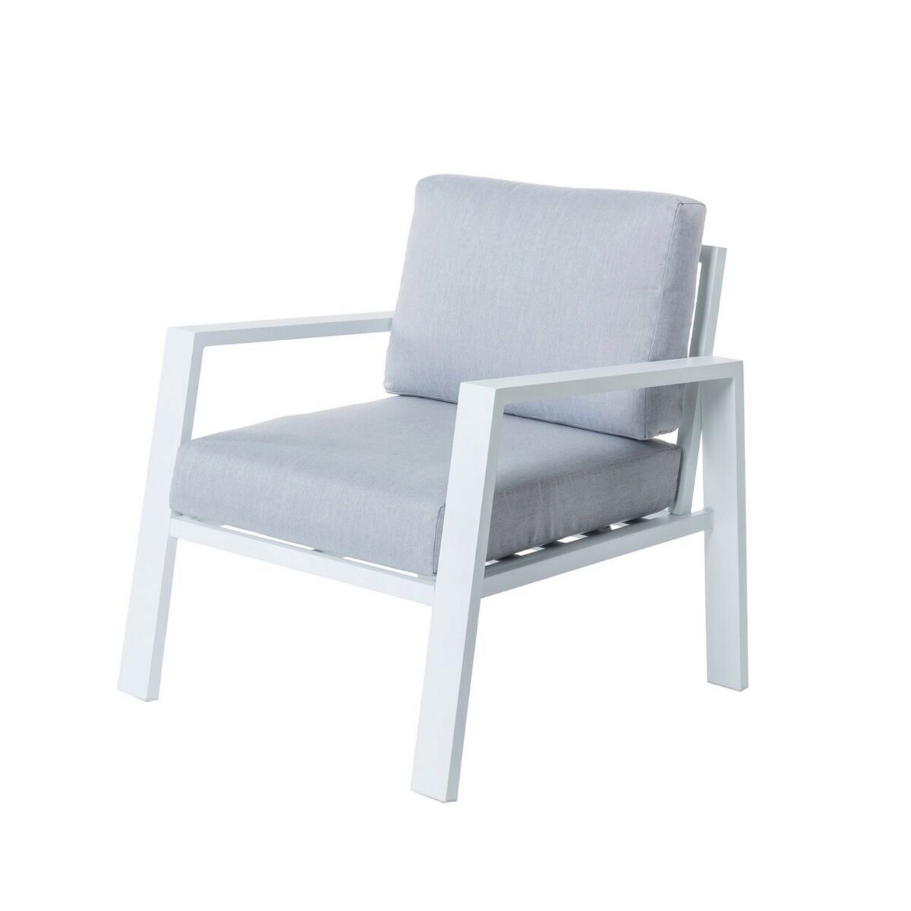 Thais Kerti fotel, 73.2 x 74.8 x 73.3 cm, alumínium/poliészter, fehér