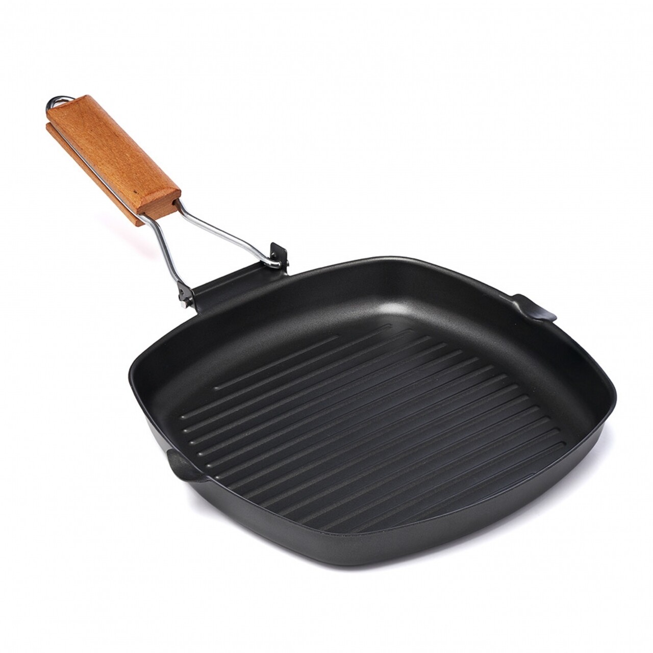 Delis Grill Serpenyő Levehető Nyéllel, Vanora Home, 24 X 3.5 Cm, Szénacél, Fekete