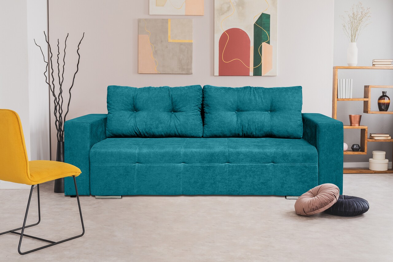 Bedora venice kihúzhatós kanapé 238x96x80 cm, tárolóládával, kék