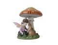 Girl and bunny under mushroom Dekoráció, Decoris, 14.5x12.5x15 cm, poligyanta, színes