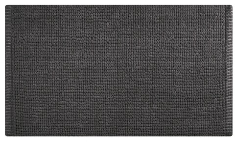 Fürdőszoba szőnyeg, Olivio Tappeti, Corn 3, 45 x 75 cm, 80% poliészter, 20% pamut, sötétszürke