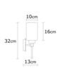 Balcova N-344 fali lámpa, Noor, 13 x 32 cm, 1 x E27, 100 W, ezüst