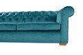 Oxford Chesterfield Kihúzhatós kanapé, 88x216x75 cm, 3 személyes, azúr