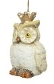 Owl stand Gömb, Decoris 5,5x5,5x8 cm, terrakotta, fehér / arany