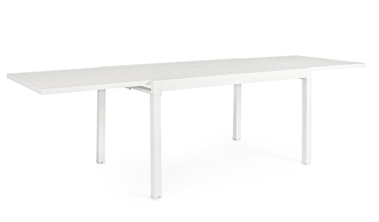 Pelagius kihúzható kerti asztal, bizzotto, 135-270 x 90 x 75 cm, alumínium, fehér
