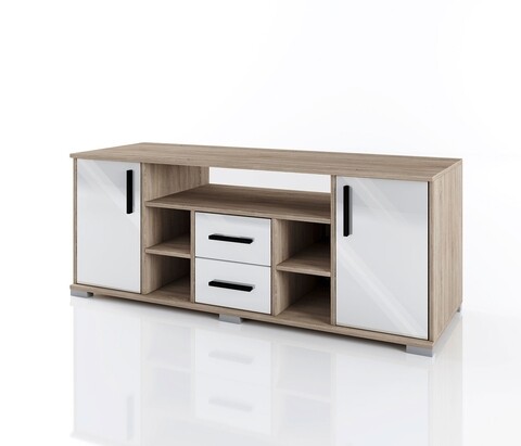 TV állvány, Bedora, City 6244, 140 x 50 x 55 cm, PAL, sonoma / feher