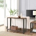 Konzol 1 polccal, Vasagle, 101.5 x 35 x 80 cm, vas/PAL, rusztikus barna