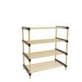 Seowood Cipő rendszerező, cu 4 polccal, 58.5 x 76 x 28 cm, tömör fa, természetes