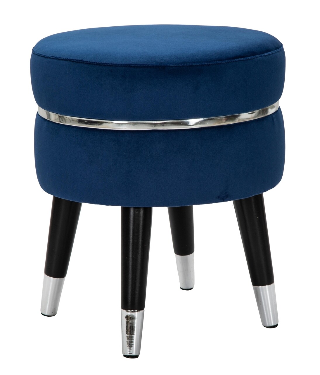 Paris szék, mauro ferretti, ø35x40,5 cm, bársony, kék / ezüst