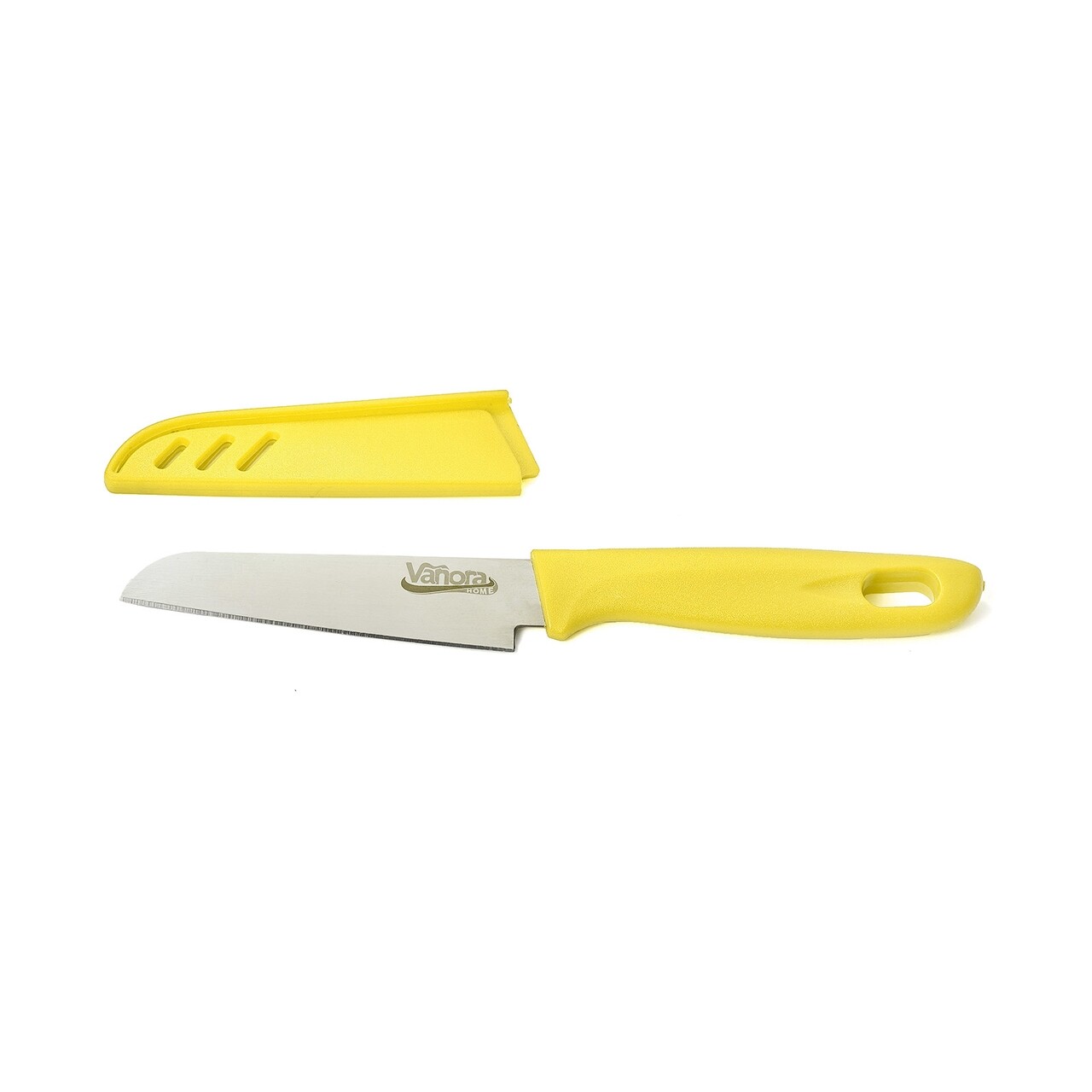 Vanora Kés védőtokkal, 9.5 cm, sárga