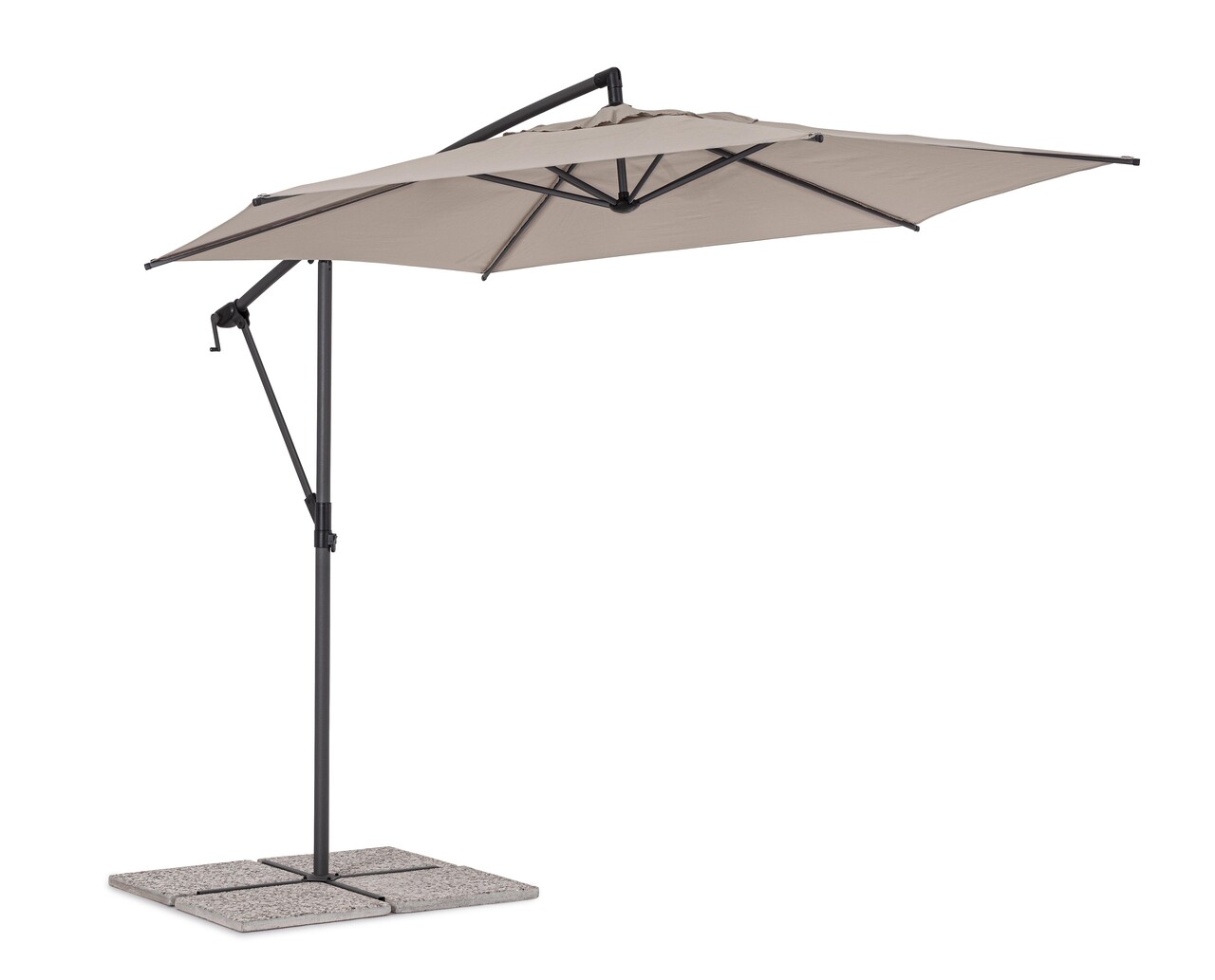 Tropea Terasz/kerti napernyő, Bizzotto, Ø 300 cm, oszlop Ø 46-48 mm, acél/poliészter, grézs