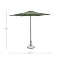 Samba Kerti/terasz napernyő, Bizzotto, Ø 270 cm, oszlop Ø 38 mm, acél/poliészter, olíva zöld