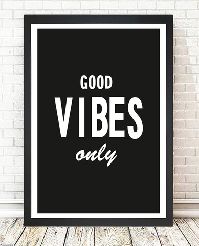Good Vibes Csak díszfestés, Középső festés, 24x29 cm, MDF, többszínű