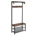 Vasagle Fogas paddal és cipőtartóval, 80 x 32 x 178.5 cm, fier/PAL, rusztikus barna