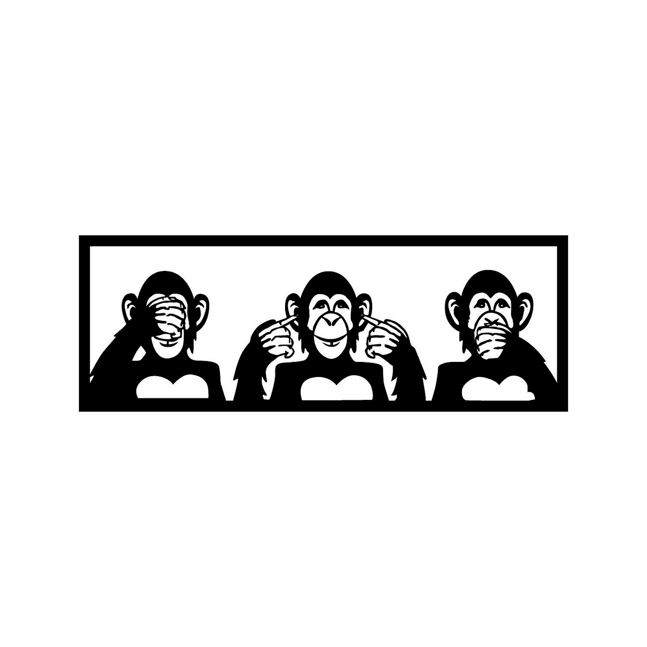 Three Monkeys S Fali dekoráció, Tanelorn, 50x18 cm, fém