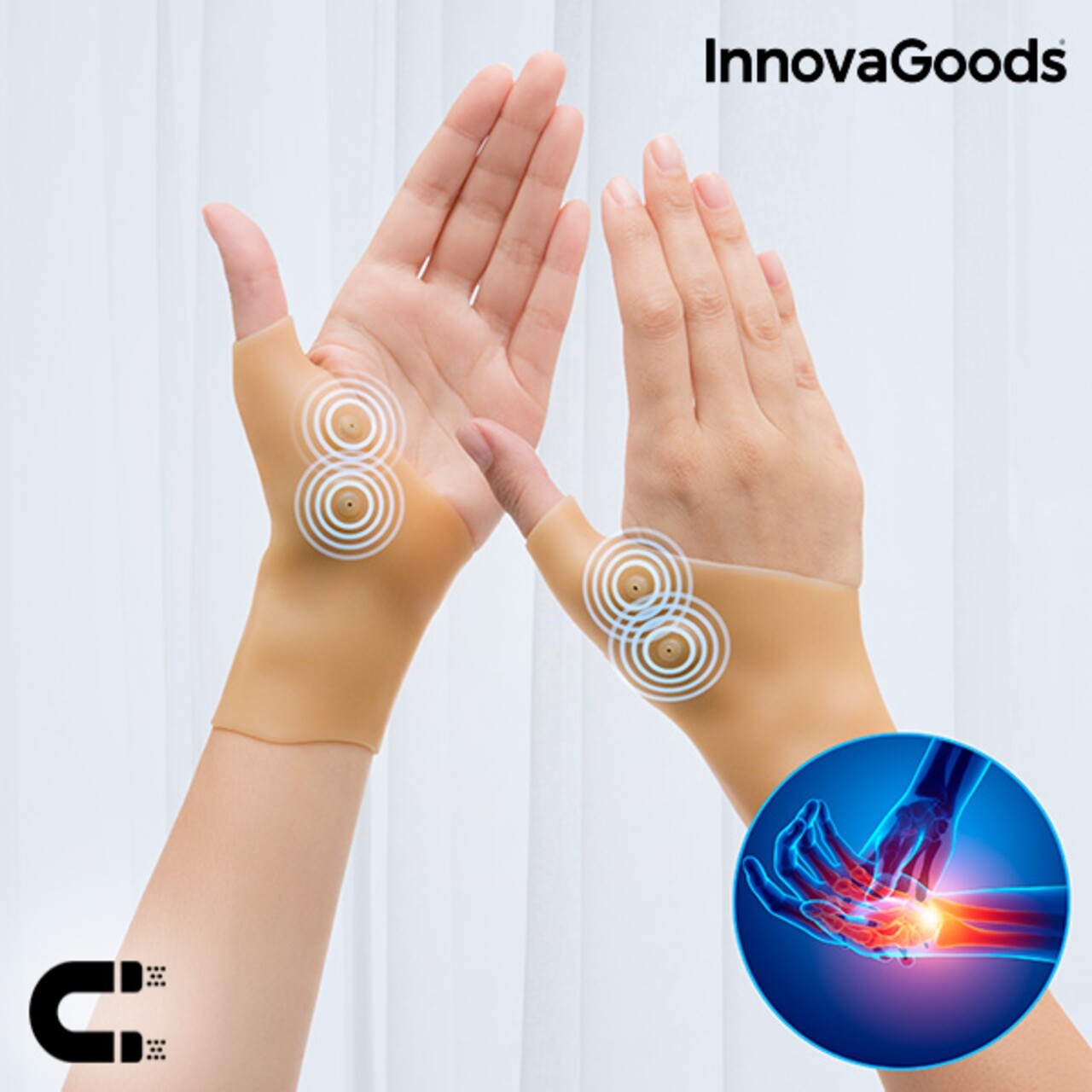 Kompressziós karszalag mágneses pontokkal InnovaGoods, 2 db