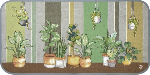 Konyhaszőnyeg, Olivo szőnyegek, szőnyegkirálynő 2, növények, 50 x 170 cm, 80% pamut, 20% poliészter, többszínű