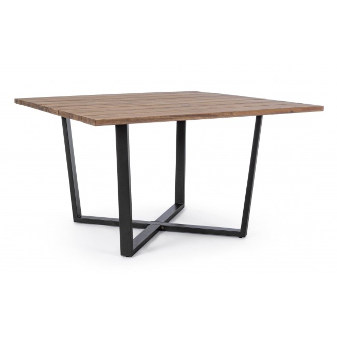 Helsinki kerti asztal, bizzotto, 130x130x75 cm, akácfa/acél, szénszürke/természetes