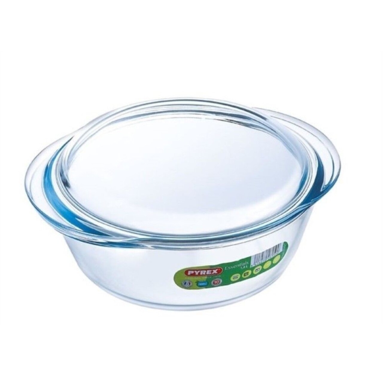 Kerek Edény Fedéllel, Pyrex, Essentials, 1,6 Literes, Hőálló üveg