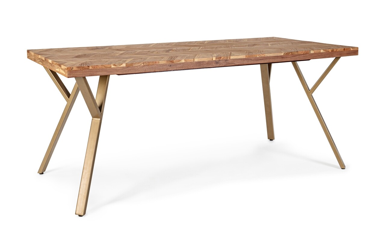 Raida asztal, bizzotto, 180 x 90 x 76 cm, akácfa/acél