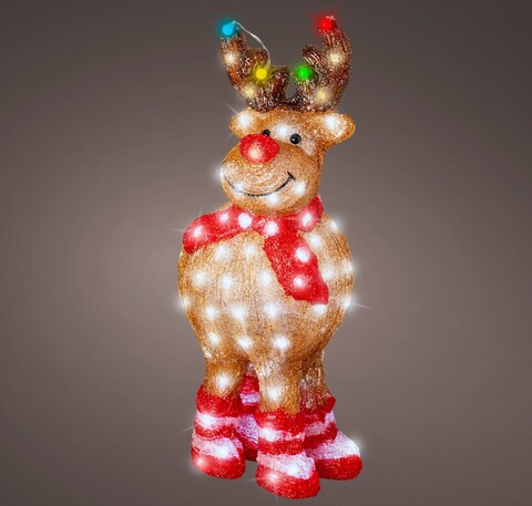 Reindeer Fénydekoráció, Lumineo, 22.5x29x63.5 cm, akril, színes