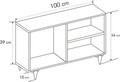 Zisino TV Komód, Kalune Design, 100x35x54 cm, fehér