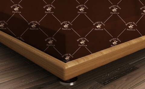 Beverly Hills Polo Club Gumis lepedő, 140x190 cm, 100% ranforce pamut, BHPC 006, barna