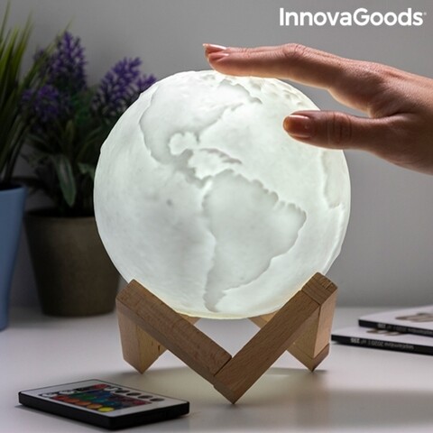 RGB LED Lámpa, újratölthető Planeta Pamant Worldy InnovaGoods