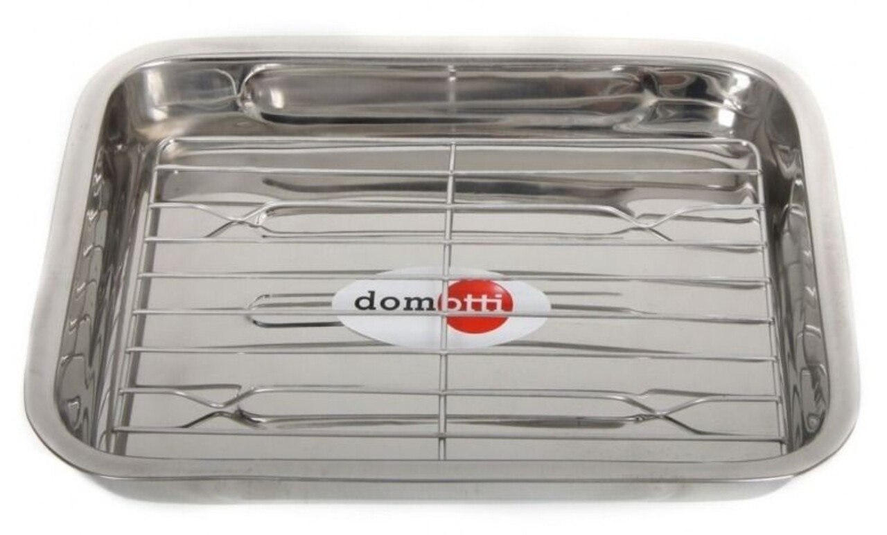 Tava Cuptor Cu Gratar, Domotti, 35x26 Cm, Inox