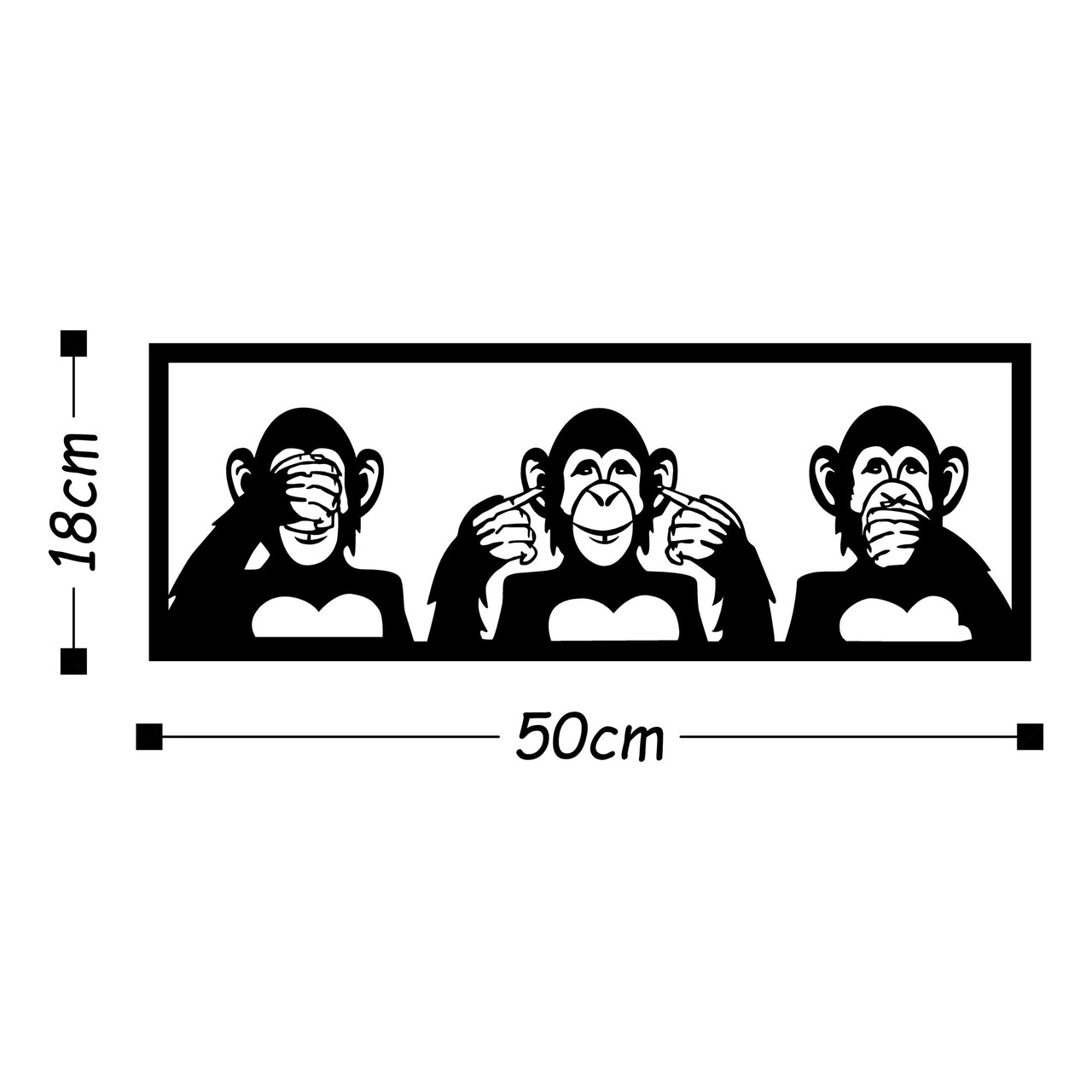 Three Monkeys S Fali Dekoráció, Tanelorn, 50x18 Cm, Fém