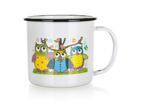 Zománcozott bagoly csésze, bankett, 380 ml