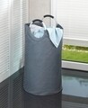 Szennyes kosár, Weenko, Jumbo Stone, 69 L, 38 x 38 x 72 cm, poliészter / alumínium, fekete