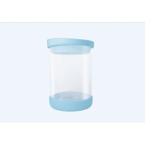 Blue Tároló, Jocca, 480 ml, üveg / szilikon, átlátszó / kék