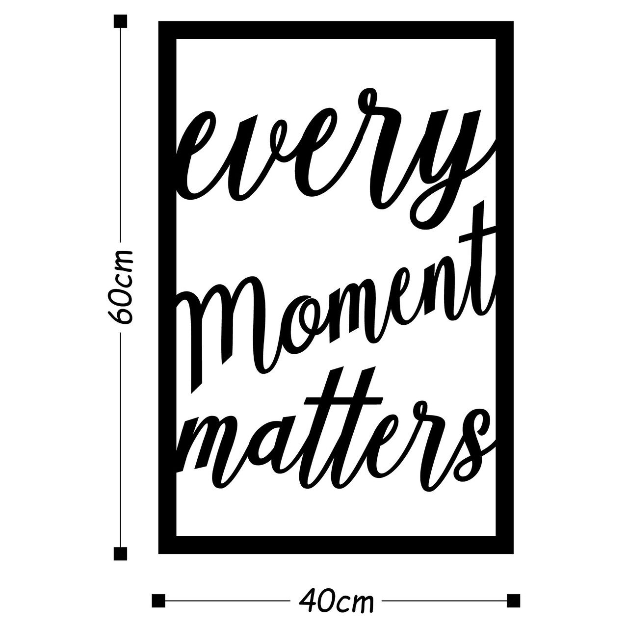 Every Moment Matters Fali Dekoráció, Tanelorn, 40x60 Cm, Fém