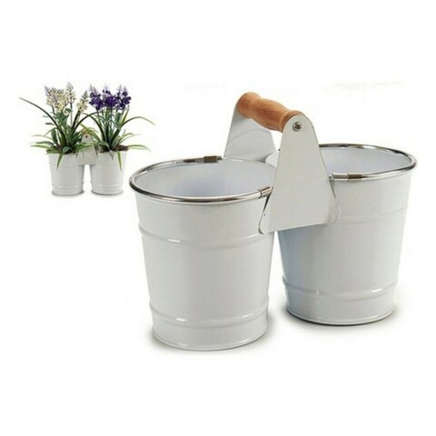 Ibergarden Dupla virágtartó, 500 ml, 20x10.3x15.5 cm, fém, fehér