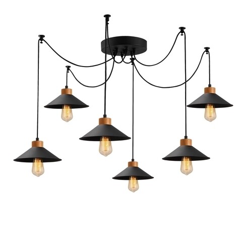 Manavgat N-559 Csillár, Noor, 100 x 144 cm, 6 x E27, 100W, fekete